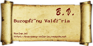 Buzogány Valéria névjegykártya